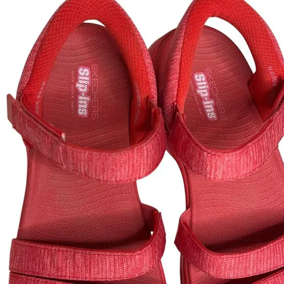 Skechers Women On The Go Glide Step 2.0 Sling Back Sandals Shoes Red 9 bv - Picture 6 of 11